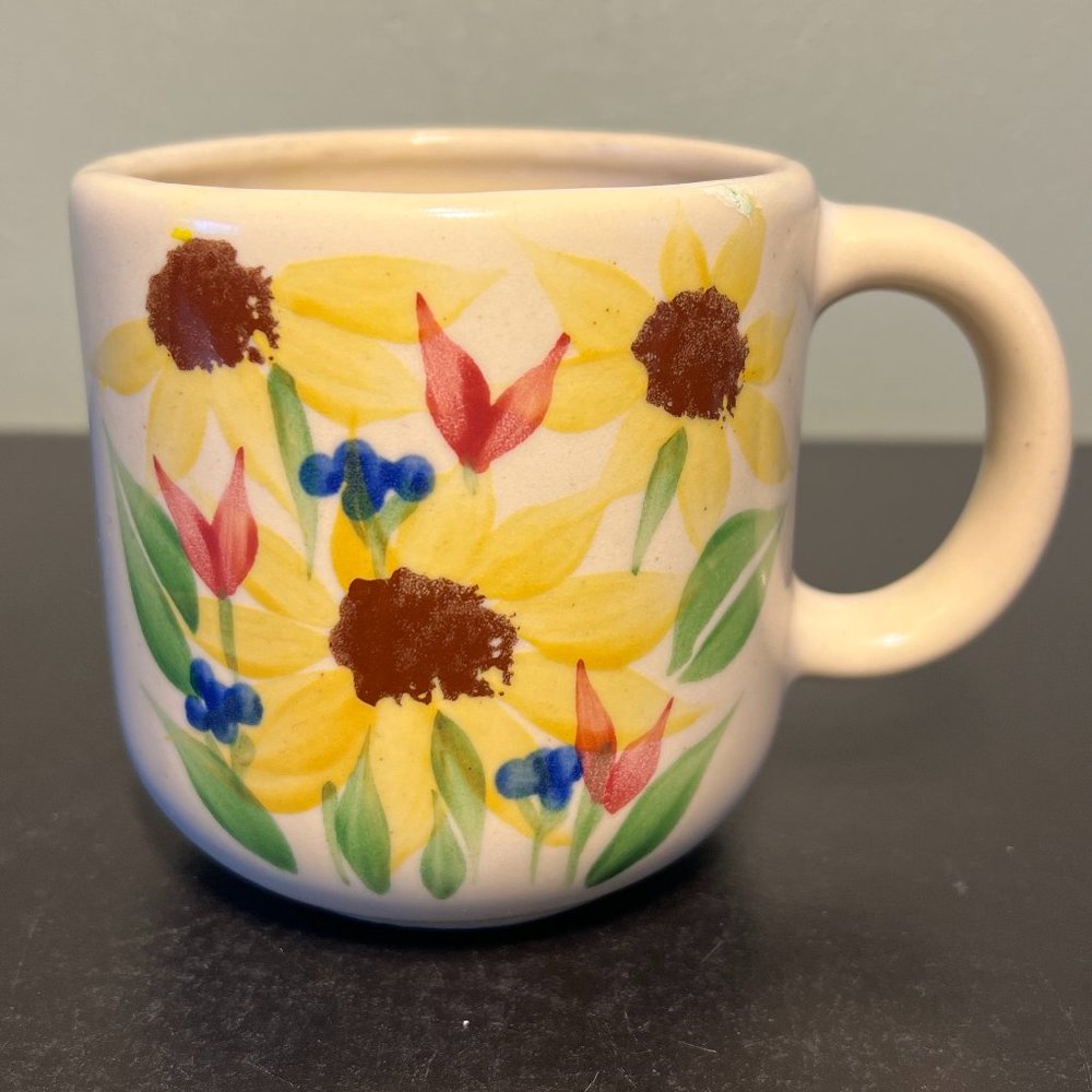 Vintage Emerson Creek Pottery Stoneware Wildflower Mug Black Eyed Susan 16oz